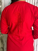 Mul Cotton Dyed Straight Angrakha with Dori - Chikankari official