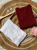 Mul Cotton Dyed Straight Angrakha with Dori - Chikankari official