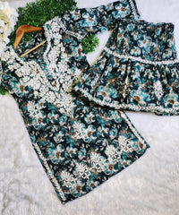 Mul Cotton Gharara Set - Chikankari official