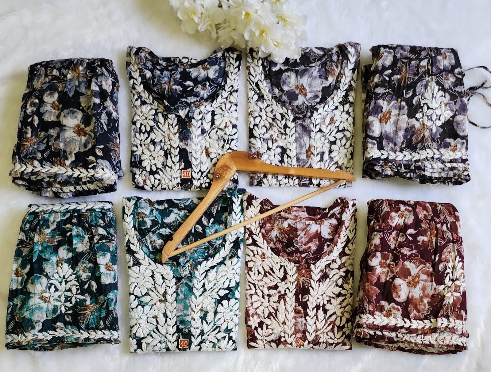 Mul Cotton Gharara Set - Chikankari official