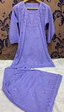 Mul Cotton Heavy Gharara set - Chikankari official