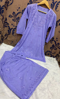 Mul Cotton Heavy Gharara set - Chikankari official