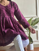 Mul cotton Short Top with adjustable Doori - Chikankari official
