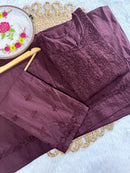 Mul Cotton tone to tone 3pc set - Chikankari official