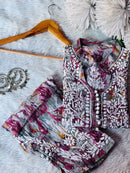 Mul Dhoti pant with Short Top - Chikankari official