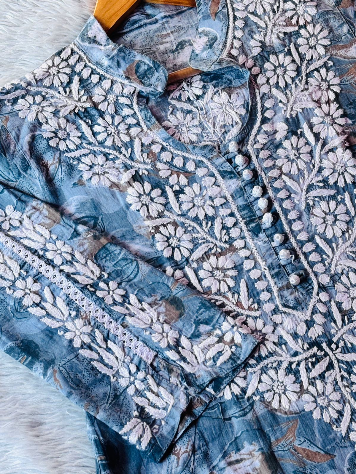 Mul Dhoti pant with Short Top - Chikankari official