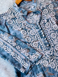 Mul Dhoti pant with Short Top - Chikankari official
