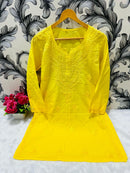 Mul Dyeable lightweight Short Top - Chikankari official