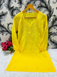 Mul Dyeable lightweight Short Top - Chikankari official