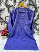 Mul Dyeable lightweight Short Top - Chikankari official