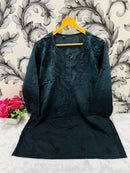 Mul Dyeable lightweight Short Top - Chikankari official