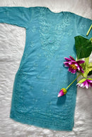 Mul Lucknowi Long Soft Kurta - Chikankari official