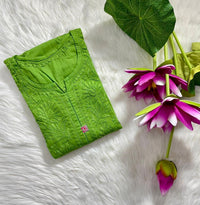 Mul Lucknowi Long Soft Kurta - Chikankari official