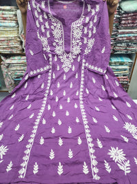 Mul Mul Dobi Cotton Plus Size Gown - Chikankari official