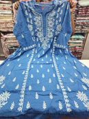Mul Mul Dobi Cotton Plus Size Gown - Chikankari official