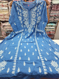 Mul Mul Dobi Cotton Plus Size Gown - Chikankari official