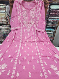Mul Mul Dobi Cotton Plus Size Gown - Chikankari official