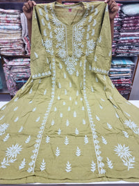 Mul Mul Dobi Cotton Plus Size Gown - Chikankari official