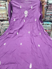 Mul Mul Dobi Cotton Plus Size Gown - Chikankari official