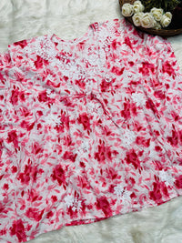 Mul mul Kaftaan flower print - Chikankari official