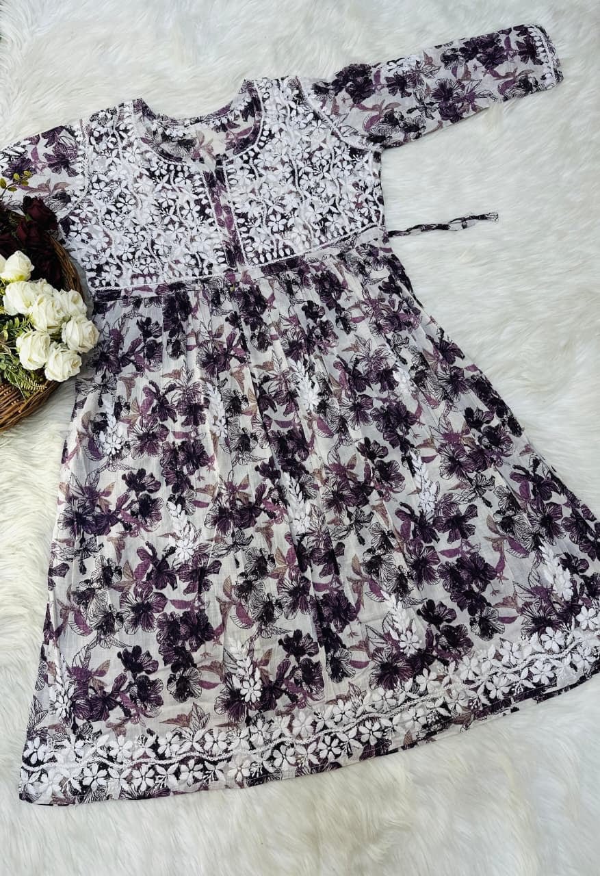 Mul Mul leaves embroidery - Chikankari official