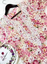 Mul Mul plazzo Printed Combo - Chikankari official