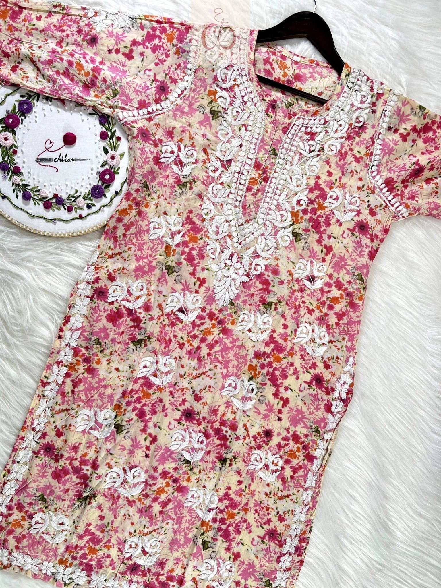 Mul Mul plazzo Printed Combo - Chikankari official