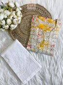 Mul Mul PRINT SHORT SET WITH PANT COMBO - Chikankari official