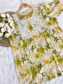 Mul Mul PRINT SHORT SET WITH PANT COMBO - Chikankari official