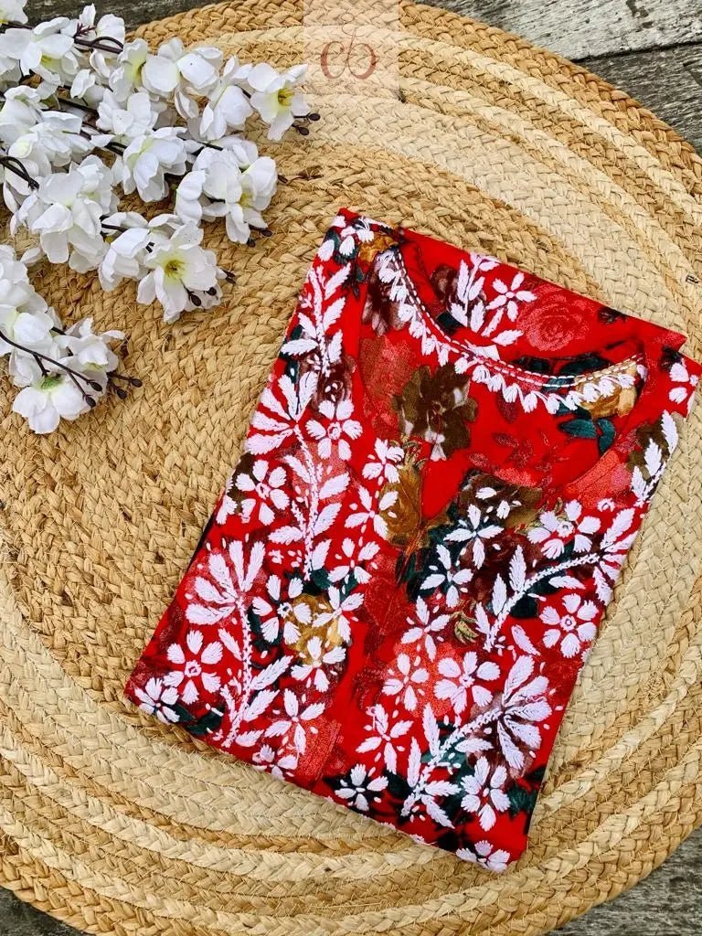 Mul Mul printed Kurta - Chikankari official