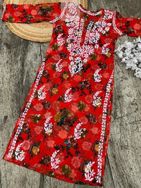 Mul Mul printed Kurta - Chikankari official