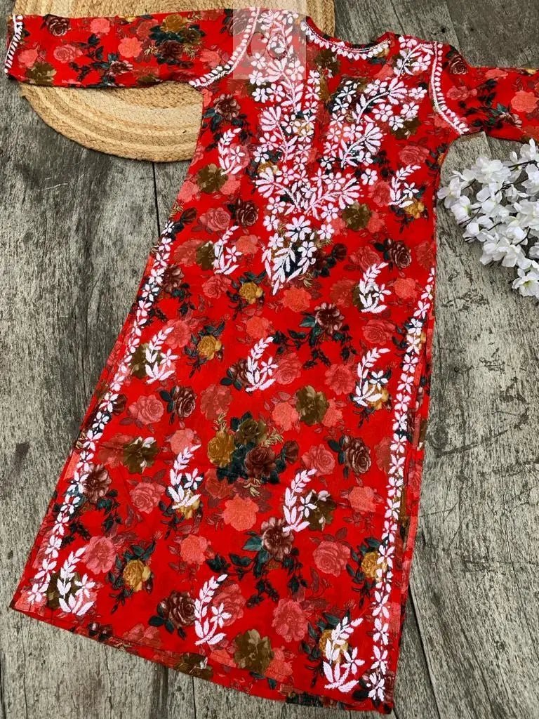 Mul Mul printed Kurta - Chikankari official