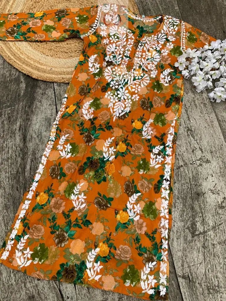 Mul Mul printed Kurta - Chikankari official