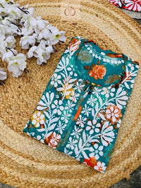 Mul Mul printed Kurta - Chikankari official