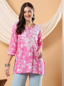 Mul mul short Top for College / Office / Daily Wear - Chikankari official