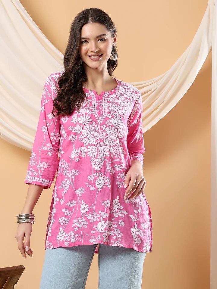 Mul mul short Top for College / Office / Daily Wear