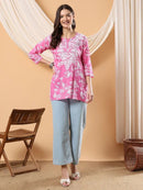 Mul mul short Top for College / Office / Daily Wear - Chikankari official