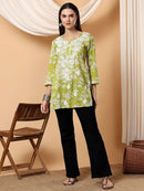 Mul mul short Top for College / Office / Daily Wear - Chikankari official