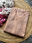Mul Muqaish Tone to tone Kurta - Chikankari official