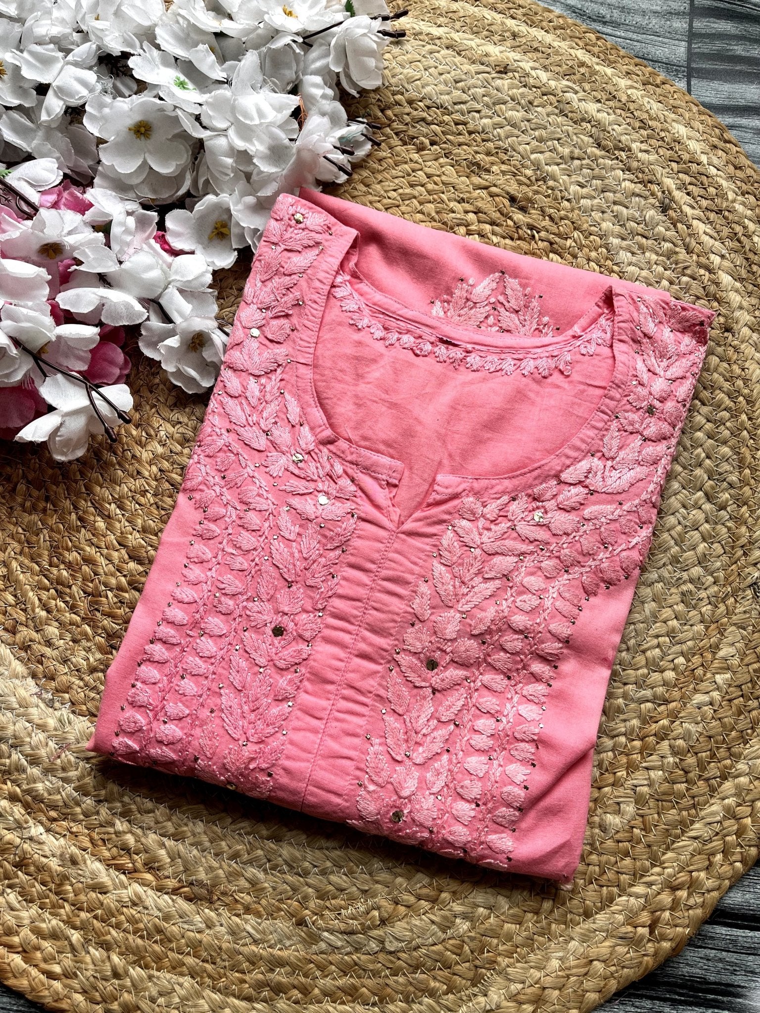 Mul Muqaish Tone to tone Kurta - Chikankari official