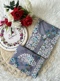 Mul Plazzo Set flower Combo - Chikankari official