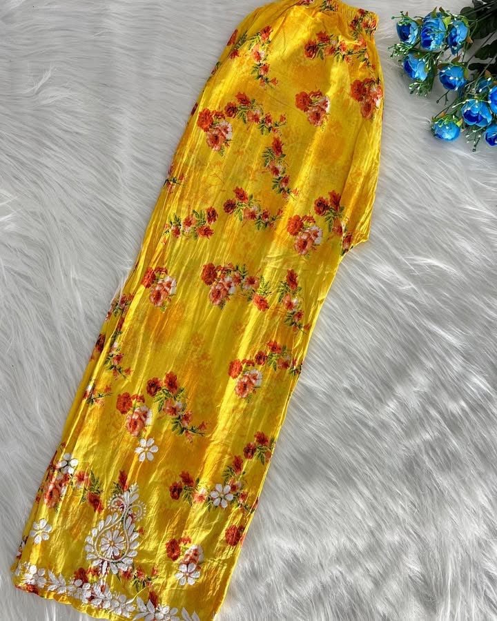 Mul Plazzo Set flower Combo - Chikankari official