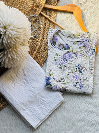 Mul printed Designer Gala buti - Chikankari official