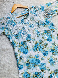 Mul printed Designer Gala buti - Chikankari official