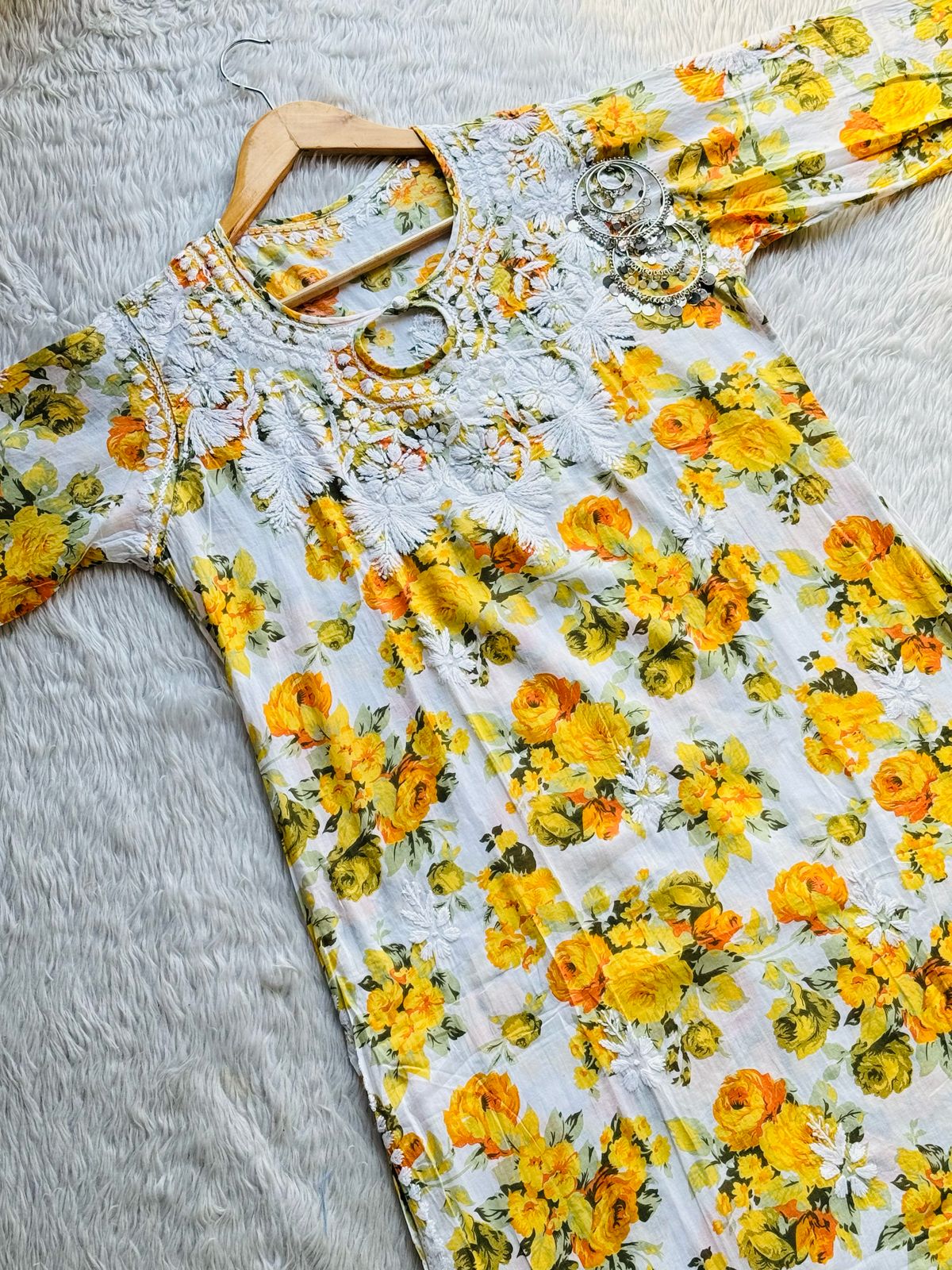 Mul printed Designer Gala buti - Chikankari official