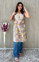Mul printed noodle strap Top - Chikankari official