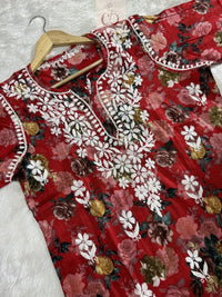 Mul Short top in new concept - Chikankari official