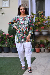 Mul Short top in new concept - Chikankari official