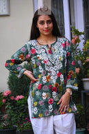 Mul Short top in new concept - Chikankari official