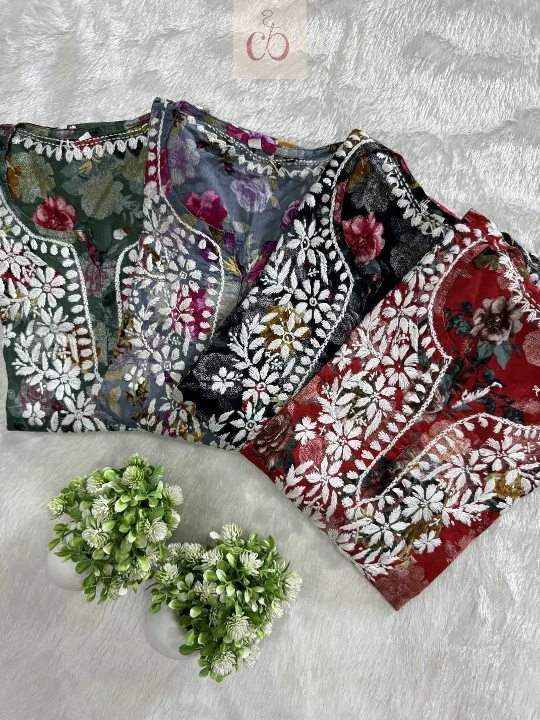 Mul Short top in new concept - Chikankari official